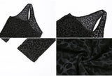 Leopard Print Mesh Skinny Jumpsuit Women One Shoulder Sleeveless Patchwork Fitness Party Activewear Basic Wild Female