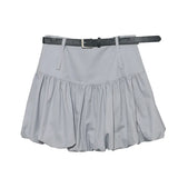 Shooting Flower Babe Half-Dress Woman 2025 Summer Korean Version Of High-Waisted Pony Skirt Casual A Short Skirt With Belt