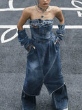 Trendy Cowboy Breast-Wearing Dress Women In The Autumn Of 2025 New Fashion To Take Waist Design Feel Skirt