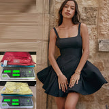 Spring/Summer French High-End Sling With Solid-Colored Bow Bow-Sling Suit Dress