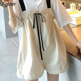 Women Rompers Design Bow Patchwork Students Sweet Korean Style Fresh Kawaii Wide Leg Playsuits Fashion Streetwear