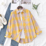 Plaid Shirt Women 2021 New Spring Autumn Womens Tops Loose Design Style Lady Casual Long Sleeve Blouse Clothes
