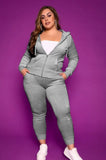 Plus Size Casaul Solid Hoodies And Pant