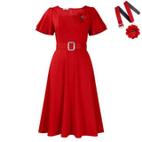 Women's 2025 Summer Women's New Fashion Collar Solid Color High Waist Dress African
