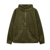 Autumn And Winter New Fashion Leisure Sports Semi-Zip Hooded Short Plus Velvet