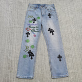 Printed Casual Trousers CH Vintage Li Weiss Bottom Version High Waist And Skinny Jeans-Outfit