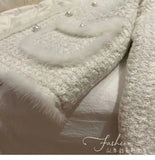 Women Coats Round Neck Full Sleeve Lamb Wool Jackets Single Breasted Slim Fit Thick Coat Open Stitch Elegant Outerwear 2024-Outfit