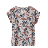 New Large Size Women Pprinting Blouse Fashion Shirt Short-Sleeved Chiffon Summer Style Ladies