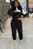 Contrast Color Crop Top and Pants 2 Piece