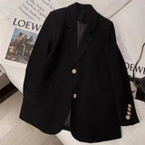 Toloer Suit Jacket Female GJ Sense Spring Autumn 2024 New White Korean Version Fashion Long Small Suit-Outfit
