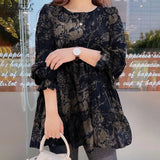ZANZEA Ruffle Shirts Women 2022 Female Elegant Blouse Casual Puff Sleeve Black Tops Spring O Neck Blusa Femininas