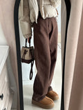 Jeans Women Plus Velvet Thick 2025 Autumn And Winter High-Waisted Narrow Version Of Straight Trousers Small Drag Broad Leg