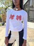 Women's Y2K Vintage Retro Long Sleeve Cherry/Cake Print Crew Neck Spring Fall Slim Fit Tops Aesthetic Grunge T-Shirts-Outfit