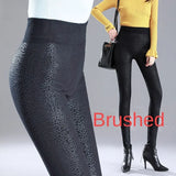 Autumn Winter Printed Women's Legging Wear High Waist Elastic Black Gym Fitness Push Up Pants Velvet Cotton Clothes