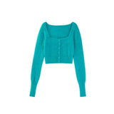 Collor Knit Sweater Women Sweet Elegant Y2k Crop Tops Female 2022 Autumn Pure Color Elegant Pullover Korean Clothing