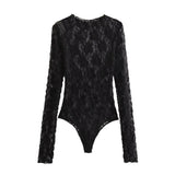New Lace Jumpsuit 0219816 Open-Fork Design Leggings