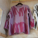 New Tie-Dye Knit Women's Oversize Sweater Pullovers Long Sleeve Y2k Casual 2021 Winter Streetwear Loose Pull Femme