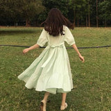 Women Loose Female Summer Kawaii Fashion Korean Style Sweet All-match Round Neck Ulzzang Mujer Ropa Vestidos Pure