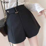 Women Loose Vintage Casual Solid Simple Young Female Popular Streetwear Chic High Waist Korean Style Шорты Женский