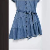 New Literature And Art Vintage Series Denim Short Dress 2553046-Outfit