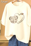 100 Cotton L-5XL Plus Size T Shirt Cartoon Print Tshirt Short Sleeve Women's Top Summer Kawaii Couple O Neck T