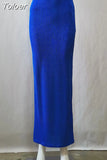 Vintage 90s Straight Long Skirt Women Y2K Sexy Solid Slim Elastic Waist Pencil Maxi Skirt 2000s Aesthetic