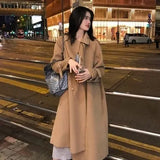 New Double-sided Woollen Cloth With Thin Waist, Medium Length Windbreaker With Fashionable Temperament, Women's Winter