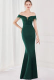 Fringe Tassels Off Shoulder Formal Mermaid Evening