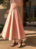 Xixi 2025 Spring New Temperament Commute High-Waisted Half-Body Skirt A-Word Dress
