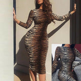 Bodycon Dress Evening Party Fall Winter Clothes 2024 Vintage Sexy Long Sleeve Dresses for Day and Night Party Night Club-Outfit