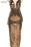 Spring Sexy Solid Cami Backless Bandage Bodycon Maxi Dresses Club Outfit For Women 2023 Party Long Dress Women