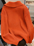 Women's Loose Korean Version Of Fashion Casual Big Collar Knitted Cardigan