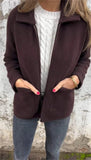 New Single-Sided Autumn And Winter Collar Knit Zipper Casual Coat