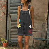 Rompers Fashion Denim Bib Pants Sexy Long Rompers Bib Pants Jumpsuits Summer Wide Leg Jeans Overalls Ladies