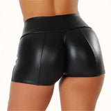 Waist Shorts For Women Summer Booty Shorts Korean Style Sexy Black Shorts High Waist Sports Sweatpants Leather