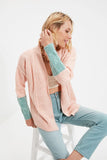 Trendyol With Color Block Mesh Detailed Knitwear Cardigan