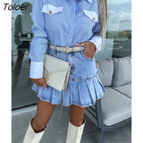 Office Lady Shirt Fashion Stripe Print Button Fake Pockets Blouses Women Elegant Tops 2023 Women's Clothing
