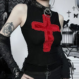 Summer New Trendy Blouse Street Style Self-Cultivation Cross Sling Vest Women's Dress-Outfit