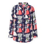 Fine Women's Print Chiffon Shirt 2021 Spring New Long Sleeve Blouses and Tops Lady Plus Size Casual Shirts Clothes