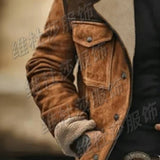 Men's Jacket Thicker Long Velvet Jacket Bump Color Zipper