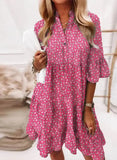 Dress Summer Casual Half Sleeve Loose Mini Dress Women Reffle Loose Boho Beach Dresses Vintage Jean Vestidos 2023 Robes-Outfit