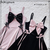 Woman Dresses Lolita Y2k Vestidos De Mujer Bandage Slim Dress Sexy Clothes Velvet Robe Femme Sleeveless Women Dresses-Outfit