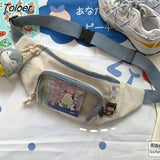 Packs Women Harajuku Fashion All-match Streetwear Stylish Kawaii Chest Bag Canvas Ulzzang Sweet Outdoor Travel Fanny