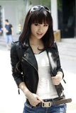 Autumn Women Black Slim Cool Lady PU Leather Jackets Sweet Female Zipper Faux Femme Outwear Coat Plus