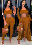 Casual Fuzzy Three-Piece Pants