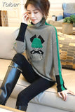 Pullovers Women's Clothing Turtleneck Fashion Jumper Korean Vintage Knitted Casual Sweaters Jacket Sueter De