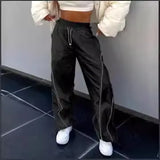 Summer New Style Spice Girls Fashion, Energetic, High-Waisted Elastic Belt, Pull-Rope Sport Pants-Outfit