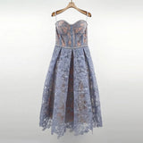 TWOTWINSTYLE Sexy Embroidery Sling Dress For Women Square Collar Sleeveless High Waist Midi Dresses Female Summer Clothing