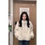 And Winter Plush Coat Women's Collar Plush Gentle Wind Loose Warm Set Of Short