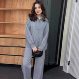 2025 New Women's Languiled Collar Knitted Trousers